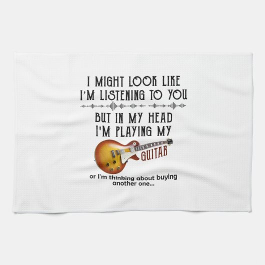 私はあなたにギターを聞見せているよ遊う キッチンタオル (横)