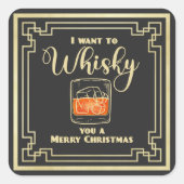 私はあなたにクリスマスのメリーカードを泡立てたい スクエアシール (正面)