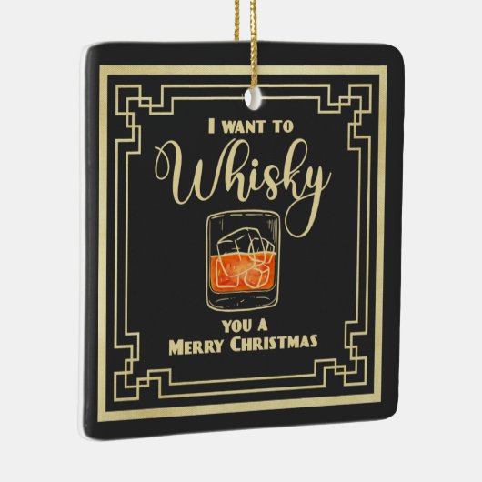 私はあなたにクリスマスのメリーカードを泡立てたい セラミックオーナメント (右)