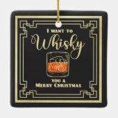 私はあなたにクリスマスのメリーカードを泡立てたい セラミックオーナメント (裏面)