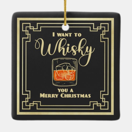 私はあなたにクリスマスのメリーカードを泡立てたい セラミックオーナメント (裏面)