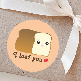私はあなたにパンのかわいいのおもしろい食べ物パンを食べる ラウンドシール