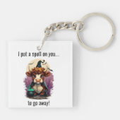 私はあなたに不機嫌な高地の牛の魔女を呪文をかける キーホルダー (裏面)