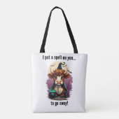 私はあなたに不機嫌な高地の牛の魔女を呪文をかける トートバッグ (裏面)