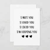 私はあなたに会ったあなたを愛し、私はあなたが好きで保した サンキューカード (正面/裏面)