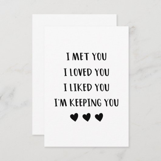 私はあなたに会ったあなたを愛し、私はあなたが好きで保した サンキューカード (正面/裏面)