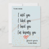 私はあなたに会った私はあなたを愛している私は保あなた カード (正面)