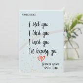 私はあなたに会った私はあなたを愛している私は保あなた カード (スタンド正面)