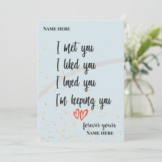 私はあなたに会った私はあなたを愛している私は保あなた カード (スタンド正面)