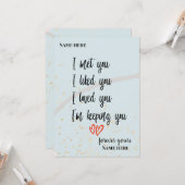 私はあなたに会った私はあなたを愛している私は保あなた カード (正面/裏面インサイチュ)