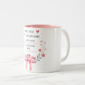 私はあなたに会った私はあなたを愛し保た私は ツートーンマグカップ (正面右)