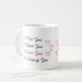私はあなたに会った、私はあなたを好き、私はあなたを愛している コーヒーマグカップ (正面左)