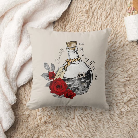 私はあなたに呪文を掛ける – ラブポーションとスカル クッション (ブランケット)