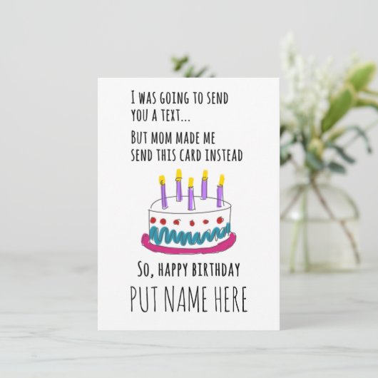 私はあなたに文字を送るつもりだった……誕生日カード 招待状 (スタンド正面)