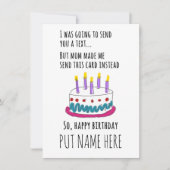 私はあなたに文字を送るつもりだった……誕生日カード 招待状 (正面)