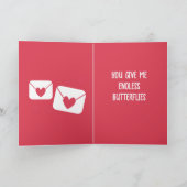 私はあなたに私の愛を届けているバレンタインデー シーズンカード (内部)