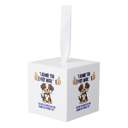 私はあなたに非常に感心する キューブオーナメント (正面アングル)