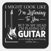 私はあなたに音楽ギター聞を見せているかもしれない スクエアシール (正面)