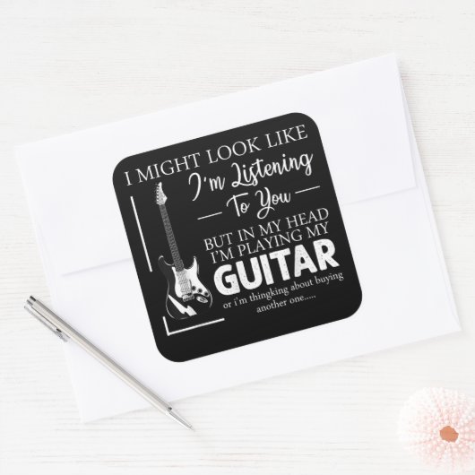 私はあなたに音楽ギター聞を見せているかもしれない スクエアシール (封筒)