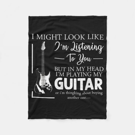 私はあなたに音楽ギター聞を見せているかもしれない フリースブランケット (正面)