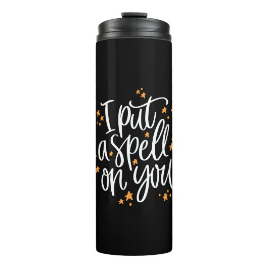 私はあなたに黒とオレンジのハロウィーンを魔法をかけた タンブラー (正面)