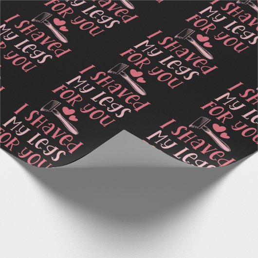 私はあなたに黒とピンクで足を削った ラッピングペーパー (角)