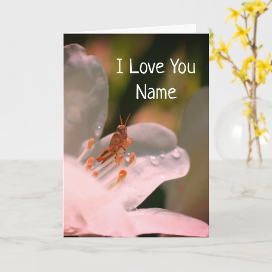 私はあなたのあざらの花が大好パーソナライズされたき カード (黄色い花)