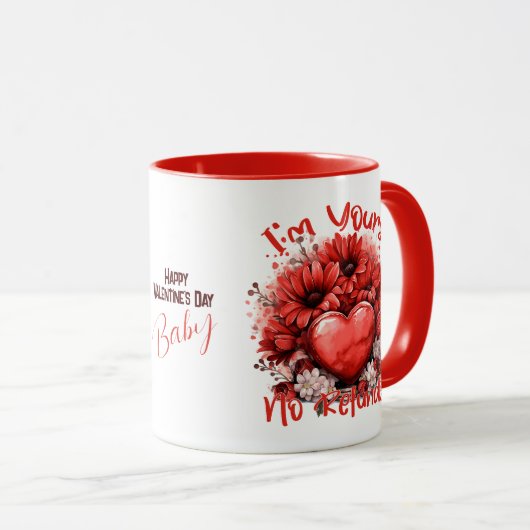私はあなたのいいえ返金バレンタインデーのコーヒーマグ マグカップ (正面右)