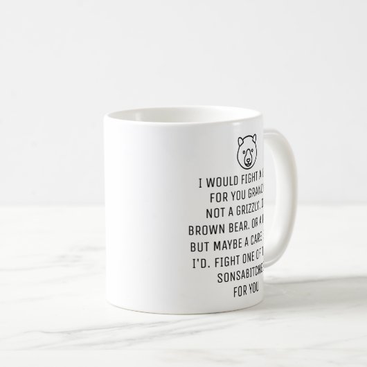 私はあなたのおじいちゃんのために熊と戦う、コーヒーマグ コーヒーマグカップ (正面右)