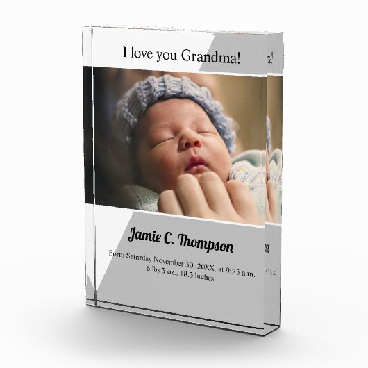 私はあなたのおばあちゃんベビー写真誕生詳細 フォトブロック (右)