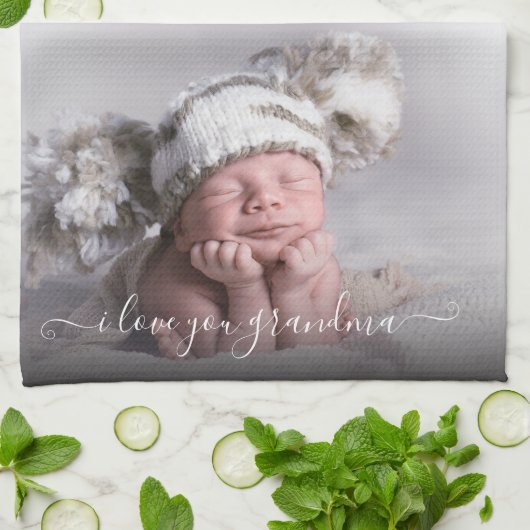 私はあなたのおばあちゃん写真テンプレート キッチンタオル (折り畳み)