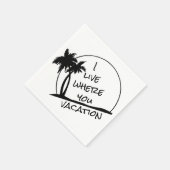 私はあなたのお休みの場所に住んでいる スタンダードカクテルナプキン (角)