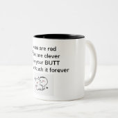 私はあなたのお尻モックが好き ツートーンマグカップ (正面右)