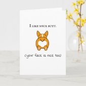 私はあなたのお尻顔が良すぎるようだおもしろい カード (黄色い花)