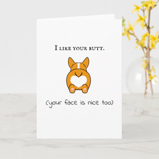 私はあなたのお尻顔が良すぎるようだおもしろい カード (黄色い花)