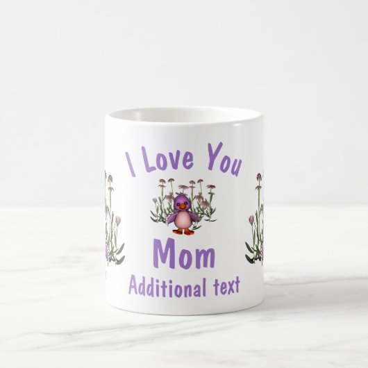 私はあなたのお母さんかわいい鳥と花が大好きパーソナライズされた コーヒーマグカップ (中央)