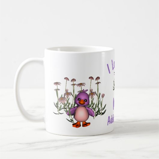 私はあなたのお母さんかわいい鳥と花が大好きパーソナライズされた コーヒーマグカップ (左)