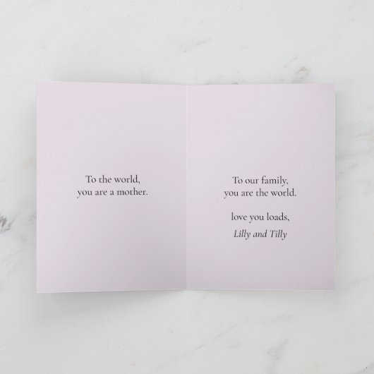 私はあなたのお母さんカスタムが大好き水彩野花 カード (内部)