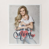 私はあなたのお母さんハートタイポグラフィ母の日の写真が大好き ジグソーパズル (縦)