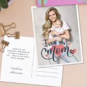 私はあなたのお母さんハートタイポグラフィ母の日の写真が大好き ポストカード