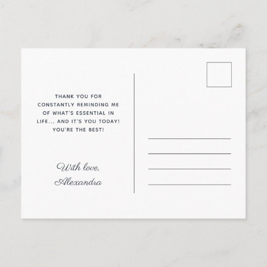 私はあなたのお母さんハートタイポグラフィ母の日の写真が大好き ポストカード (裏面)