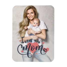 私はあなたのお母さんハートタイポグラフィ母の日の写真が大好き マグネット