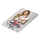 私はあなたのお母さんハートタイポグラフィ母の日の写真が大好き マグネット (左側)