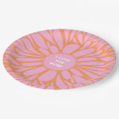 私はあなたのお母さんフローラバーストパステルオレンジピンク ペーパープレート (アングル)