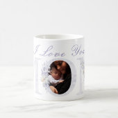 私はあなたのお母さん紫色の花コーヒーマグ大好き コーヒーマグカップ (中央)