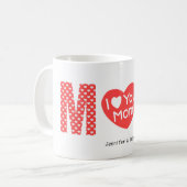 私はあなたのお母さん赤いハートパターン母の日が大好き コーヒーマグカップ (正面左)