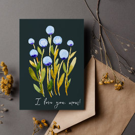 私はあなたのお母さミニマルん青い水色の花が大好き カード