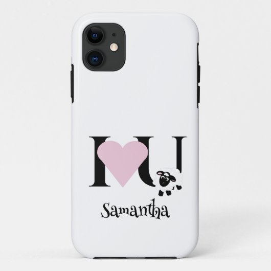 私はあなたのかわいい漫画の羊のケースメイトiPhoneのケースが大好き Case-Mate iPhoneケース (裏面)