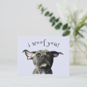 私はあなたのかわいい黒いピットブル犬 ポストカード (スタンド正面)