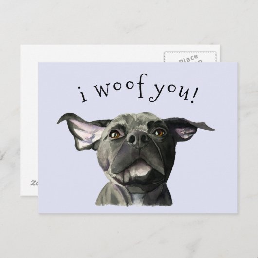 私はあなたのかわいい黒いピットブル犬 ポストカード (正面/裏面)